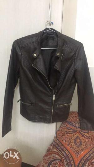 Only brand brown leather jacket. Size- 38 (M)