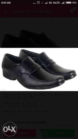 Pair Of Black Leather Shoes