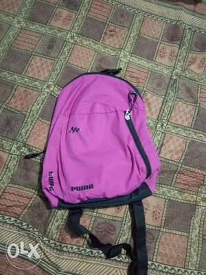 Purple And Black Zip Backpack