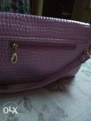 Purple Leather Crossbody Bag