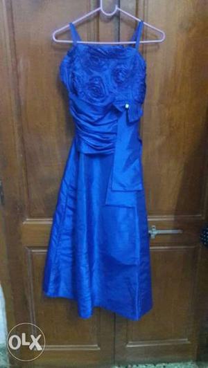 Royal blue colored one piece floor length for