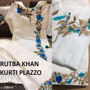 Rutba Khan Kurta Palazzo Set Fabric: Kurti