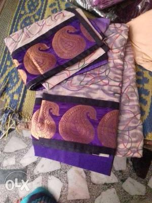 Two Gray And Purple Paisley Shawls
