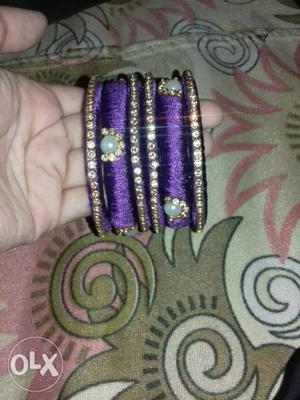 Two Purple Bangle Bracelets