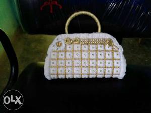 White And Gold Handbag