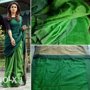 Women's Green Sari Dress Colage