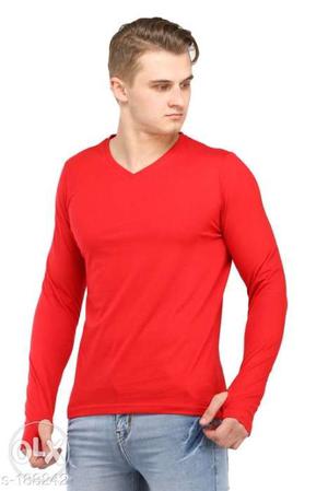 Women's Red Long Sleeve Shirt