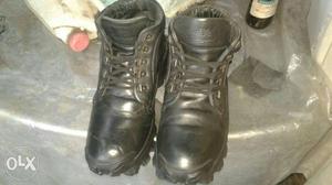 Woodland 8 size bPair Of Black Leather Work Boots