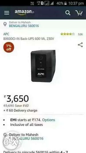 Apc Ups 600 Va For Computers