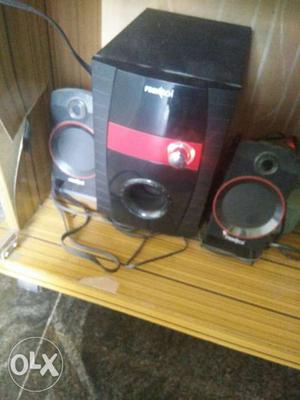 Black And Red 2.1 Multimedia Speakers