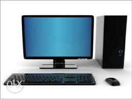 Black Flat Screen Computer Monitor, Computer Tower, Wireless