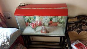Fish Tank (L-3',H-2',W-1.5')With Metal Stand And Accessories