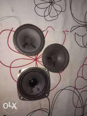 Four Black Coaxial Speakers With Enclosure