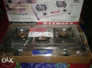 Silver 2-burner Gas Stove With Box