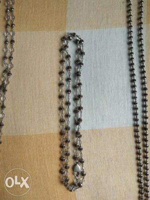 Beaded Black And Gray Necklace
