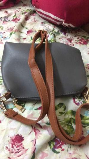 Black And Brown Leather Crossbody Bag