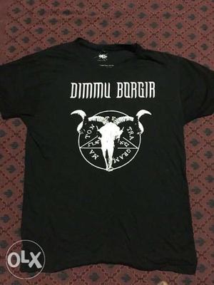 Black And White Dimmu Borgia-printed Crew-neck T-shirt