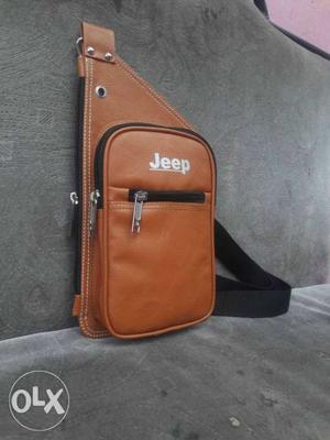 Brown Jeep Leather Sling Bag