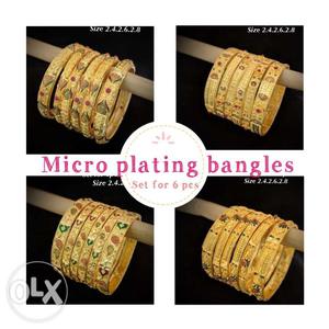 Gold-colored Bangle Lot Collage With Text Overlay