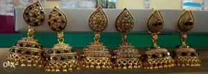 Gold-colored Jhumka Earring Lot