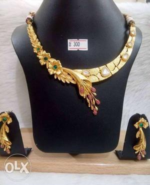 Gold plated Fancy necklace set new piece