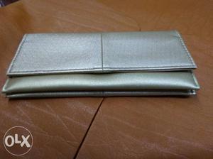 Gray Leather Long Wallet