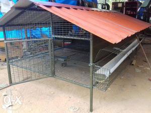 Green And Red Metal Pet Cage