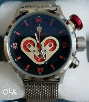 Hard steel ferrari chronograph watch