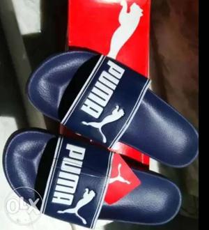 PUMA Pair Of Blue-and-red Slide Flip Flops -Mrp- Size-8