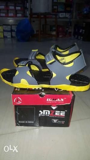 Pair Of Black-and-yellow Nike Basketball Shoes