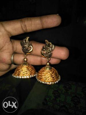 Pair Of Brown Jhumka Earrings