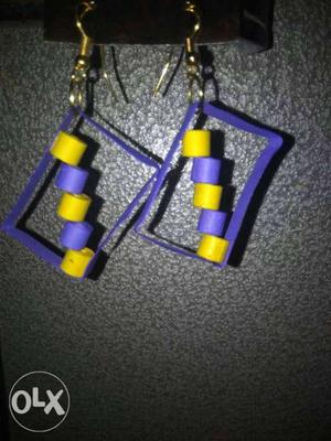 Purple And Pink paper earrings