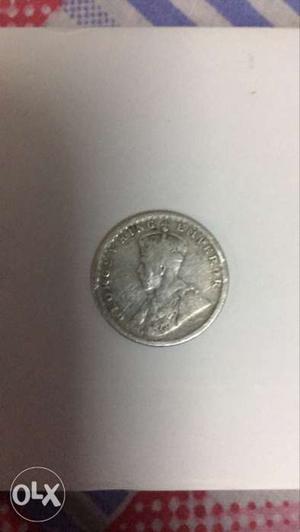 100 year old 1/4th of a rupee coin