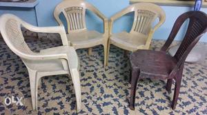 4 Used plastic chair to be sold urgently
