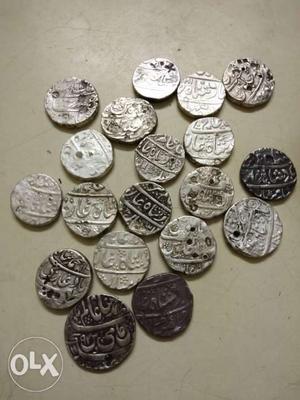 Antique Mughal silver coins lot