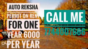 Auto Reksha Permit On Rent per year 