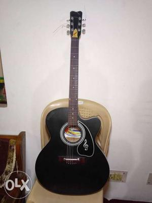 Black Single-cutaway Acoustic Guitar