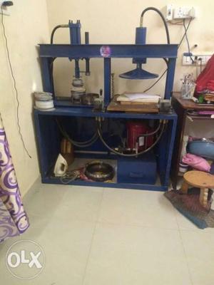 Blue And Gray Electric Paper Press Machine