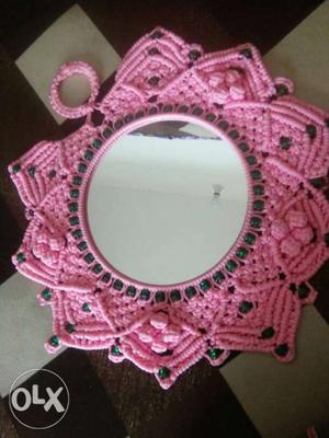 Brand New Pink And White Floral Framed Mirror