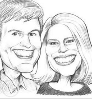 Caricature work with pencil for gifting birthdays