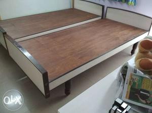 Double bed on teak wood frame in good condition