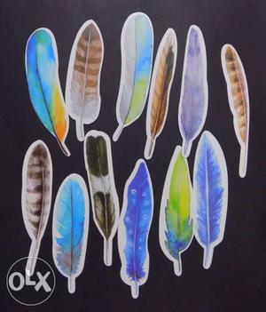 Feather-shaped bookmarks (Set of 5)