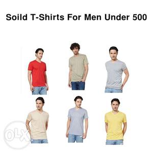 Men's solid colour t-shirt starting from ₹249
