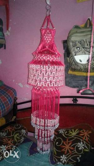 Red And White Table Lamp