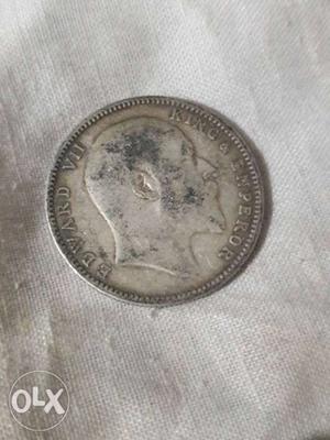 Round Silver-colored Edward VII King & Emperor Coin