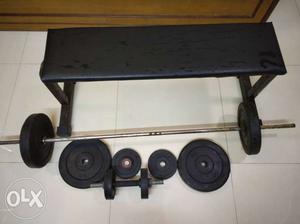 Total 24 kg weight one dumbbell rod 5 feet