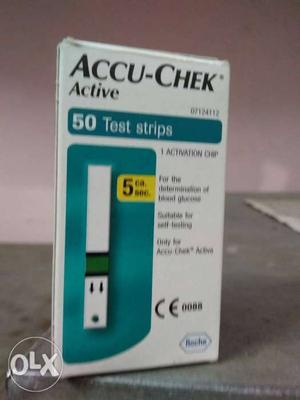 White Accu-Chek Active 50-piece Test Strips Box