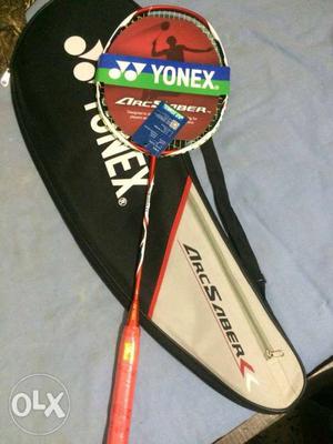 White And Red Yonex Badminton Racket With Bag arcsabar 11
