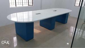  feet conference table in white and blue