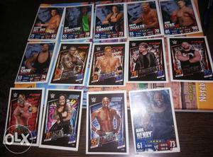 14 Slam Attached WWE trading Cards
